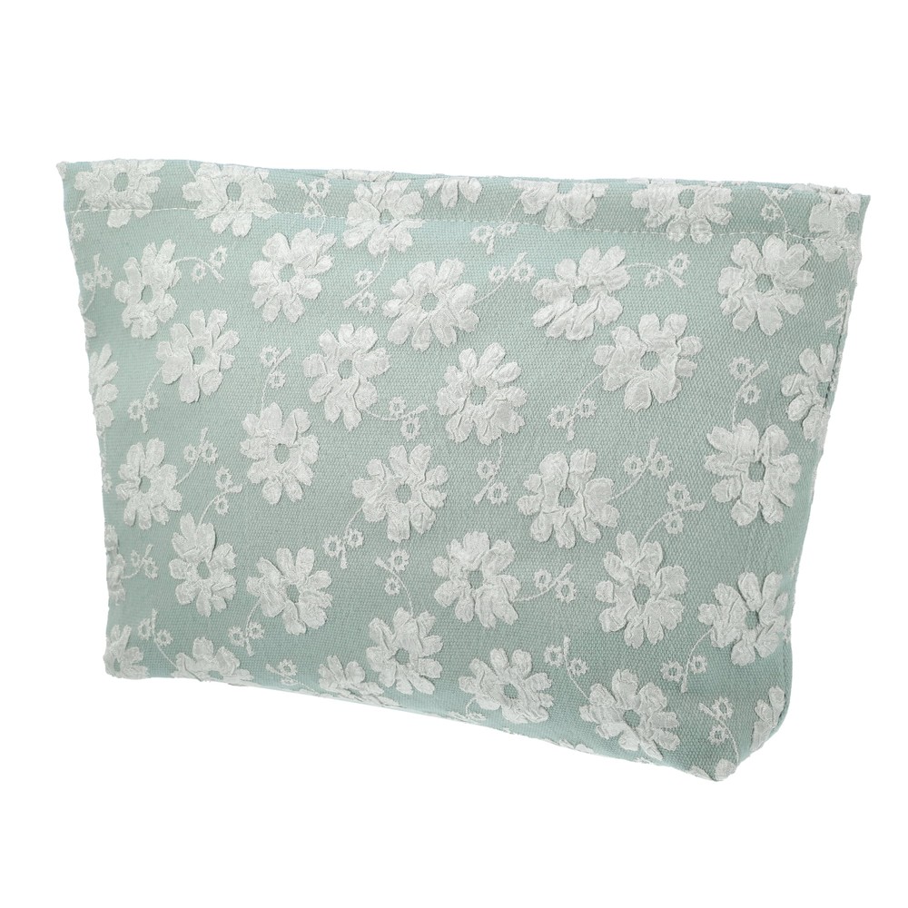 Flower Cosmetic Bags Zipper Large Capacity Makeup Pouch Lipsticks Green