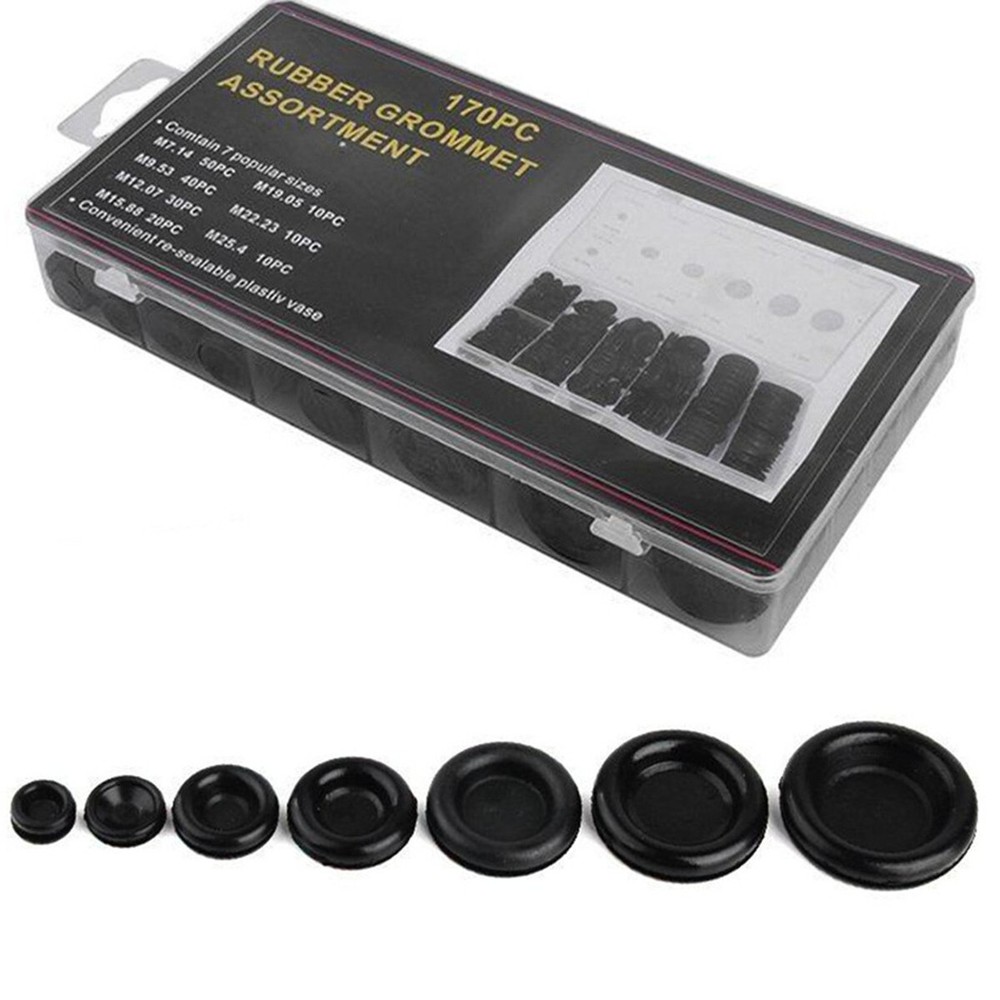 Rubber Grommet Gasket Assortment Set Car Firewall Hole Plug Wiring Gasket 170PCS