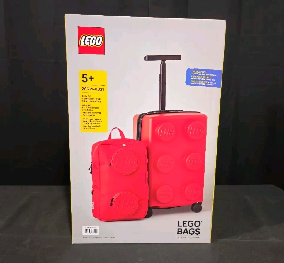 LEGO Suitcase Carry-on trolley TSA Lock & Backpack Luggage Set Red Brand New