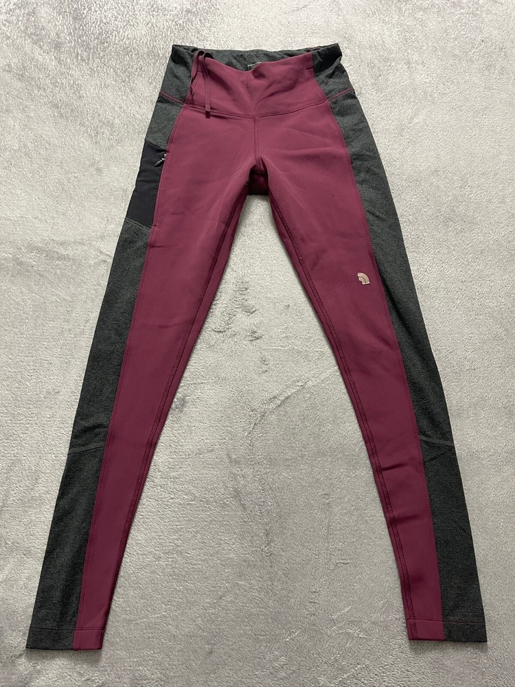 North Face Womens XS Burgundy Skinny Workout Leggings 27 Inseam