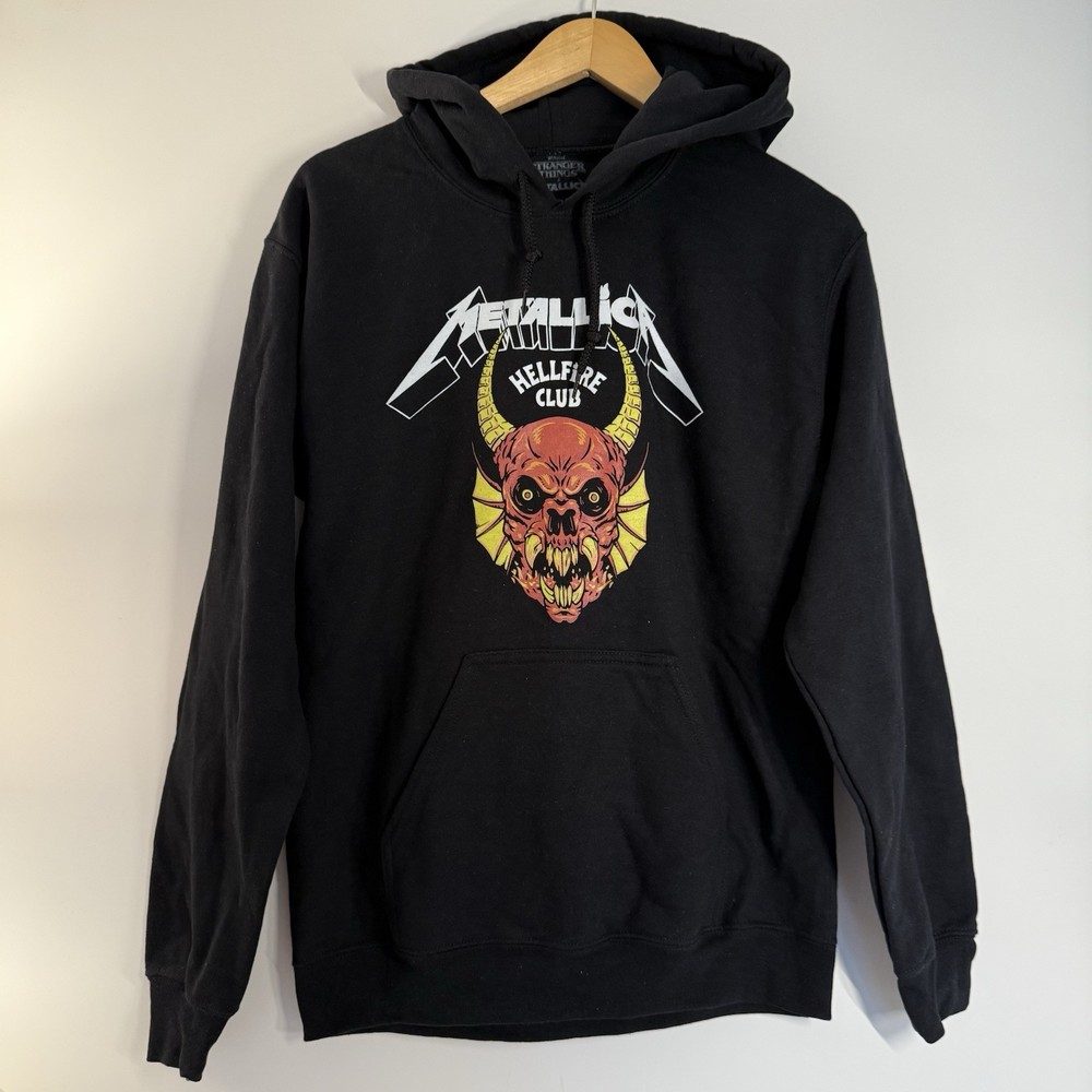 Metallica Stranger Things Hellfire Club Hoodie Small Black Official Merch