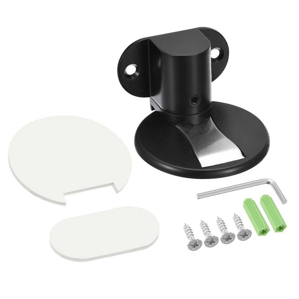 Magnetic Door Stopper, Adjustable Door Stops Door Catch, Black