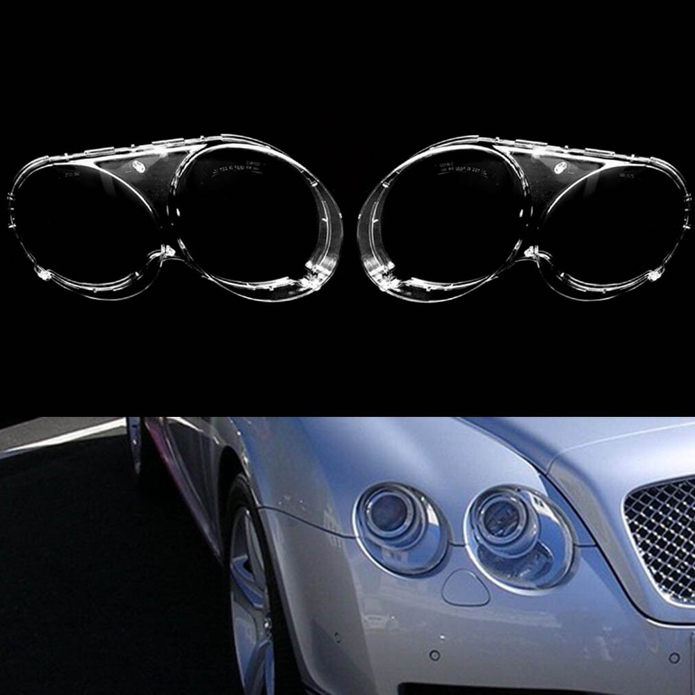 Pair Headlight Clear Lens Cover Replace For Bentley Continental GT 2005-2017
