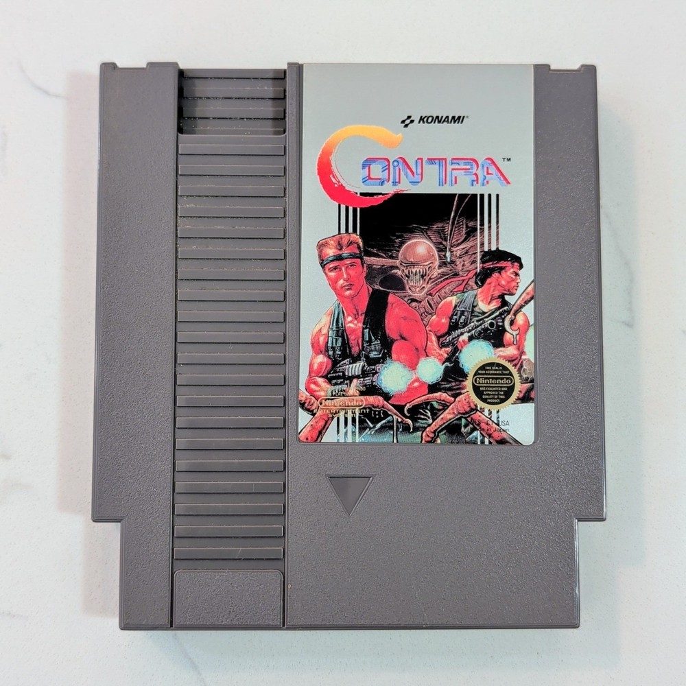 Contra (Nintendo NES, 1988) Authentic Cartridge w/ Sleeve - Cleaned & Tested