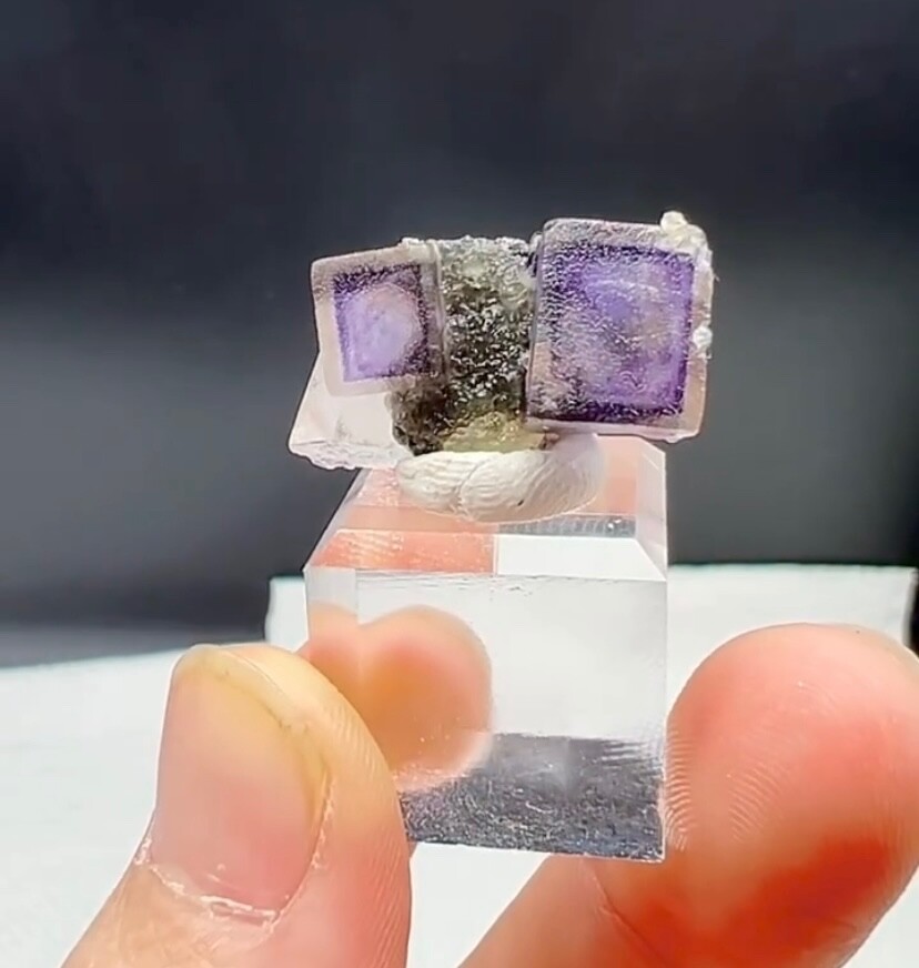 Natural purple fluorite specimens from Yaogangxian mine