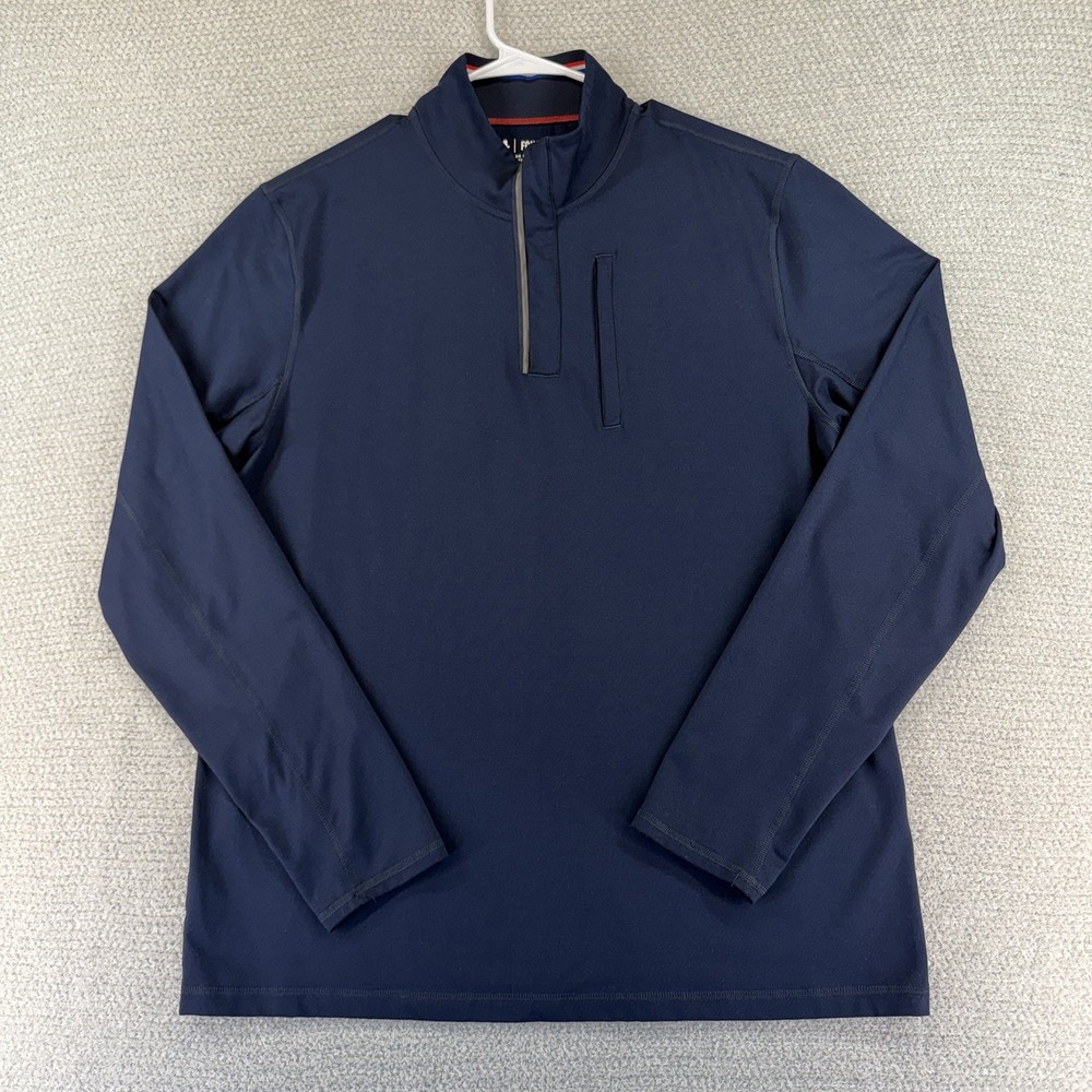 Fourlaps Running Pullover 1/4 Zip Shirt Mens Large Blue Re-Up Performance Gym