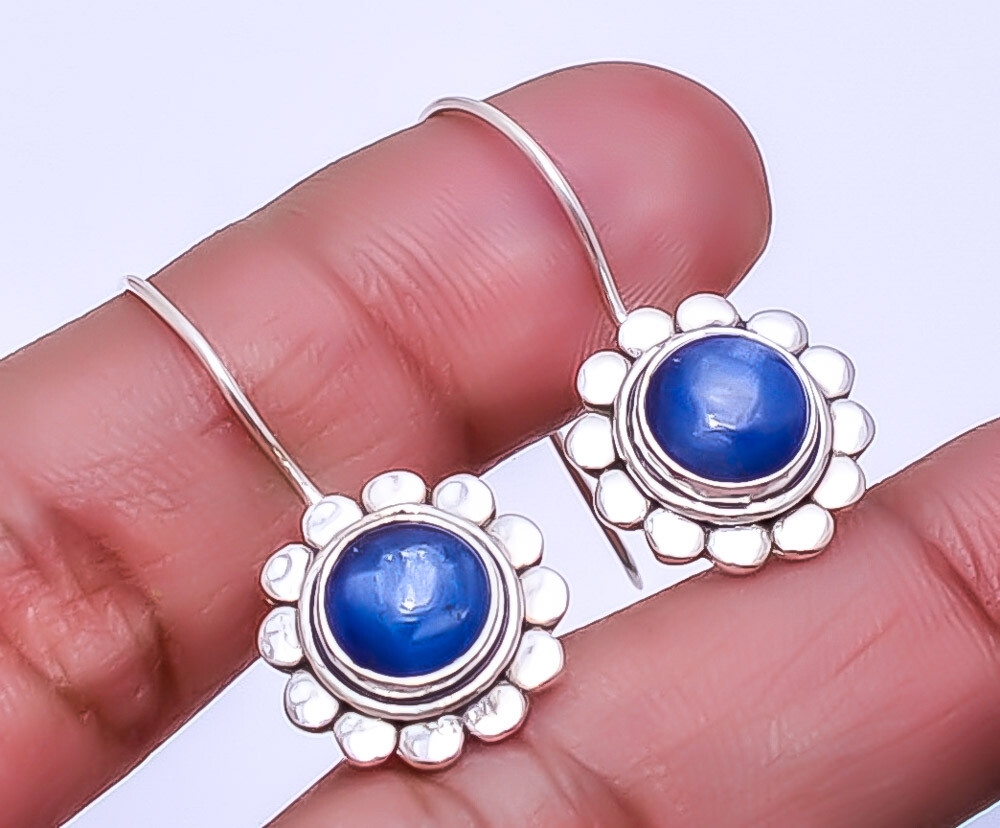 Kyanite - Nepal 925 Sterling Silver Bali Earring 1.17