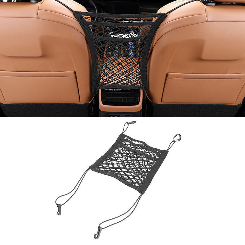 For Infiniti QX60 2022-24 Black Cloth Front Seat Center Storage Bag Mesh Pocket