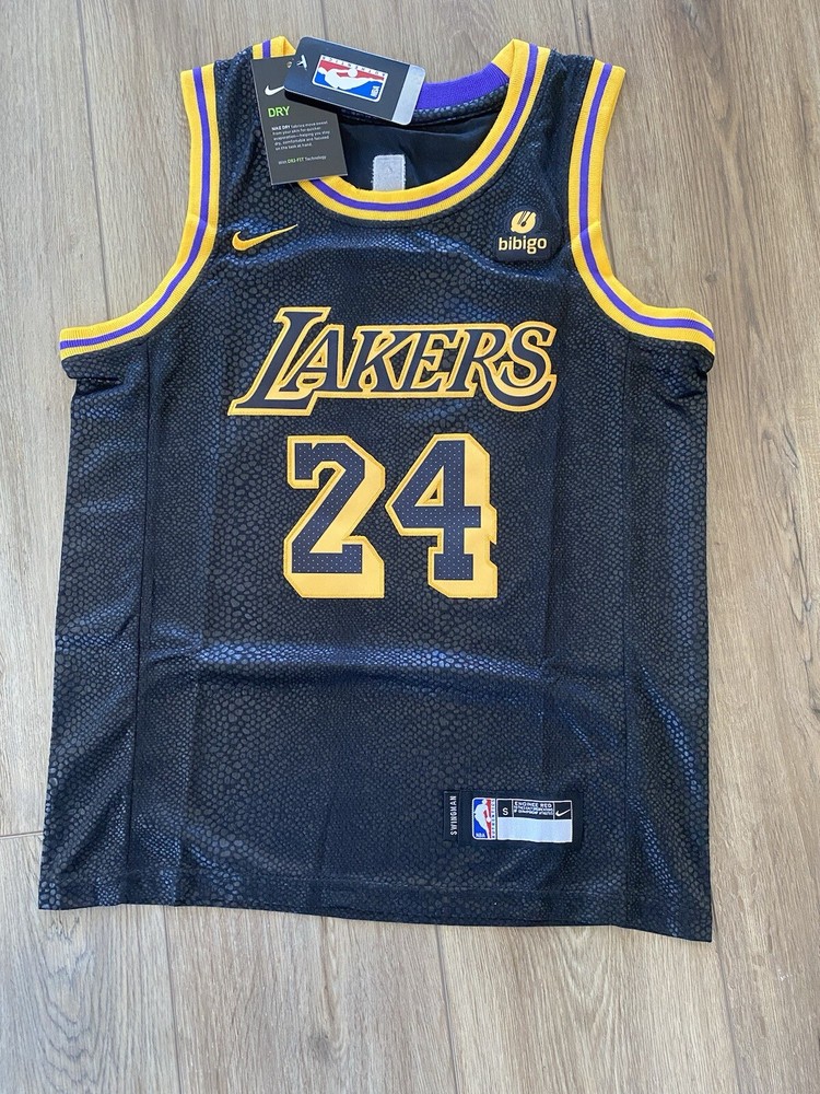Youth Kobe Bryant #24 Black Mamba Lakers Jersey Small