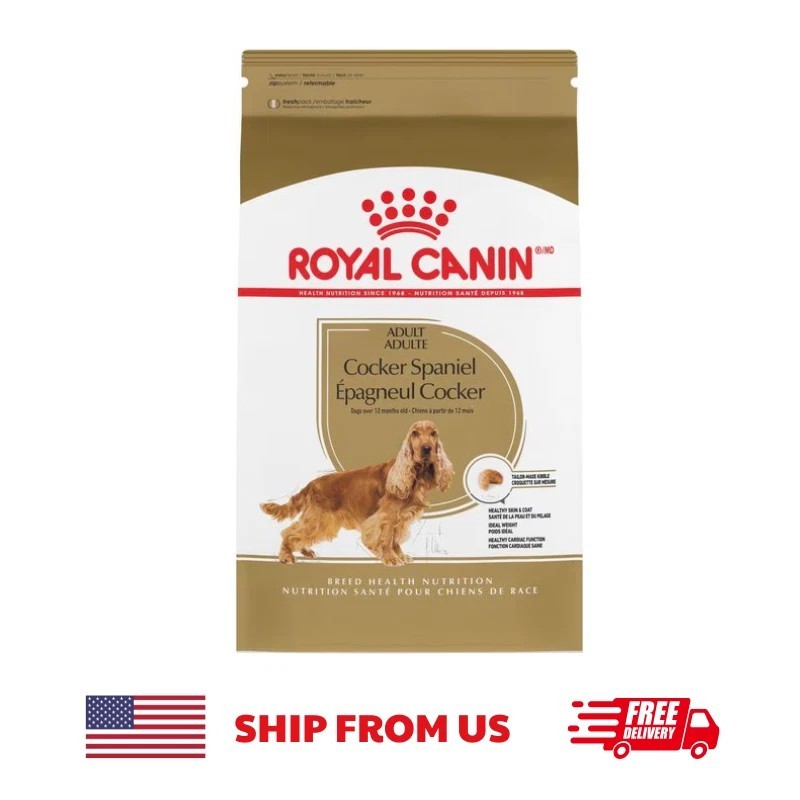 Royal Canin Cocker Spaniel Adult Dry Dog Food 25lb Breed Health Nutrition  
