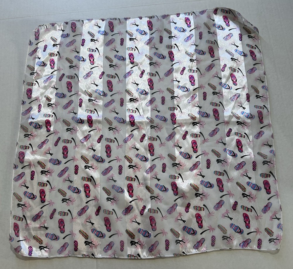 Sheer Square Scarf 21x21 Flip Flop Design Lightweight Fashion Accessory