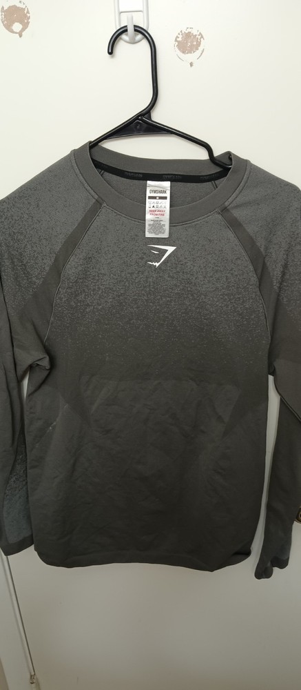 Gymshark Shadow Seamless Men's Long Sleeve Athletic T-Shirt Grey M