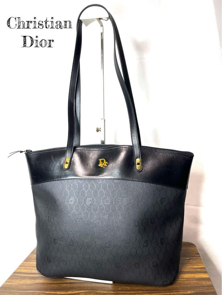 Christian Dior Honeycomb Tote Bag Black A4