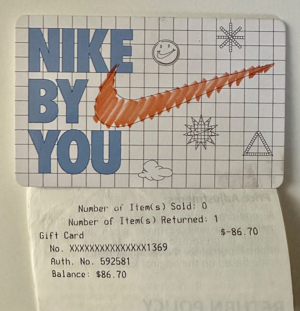 Nike Gift Card Credit Value of $86.70-image