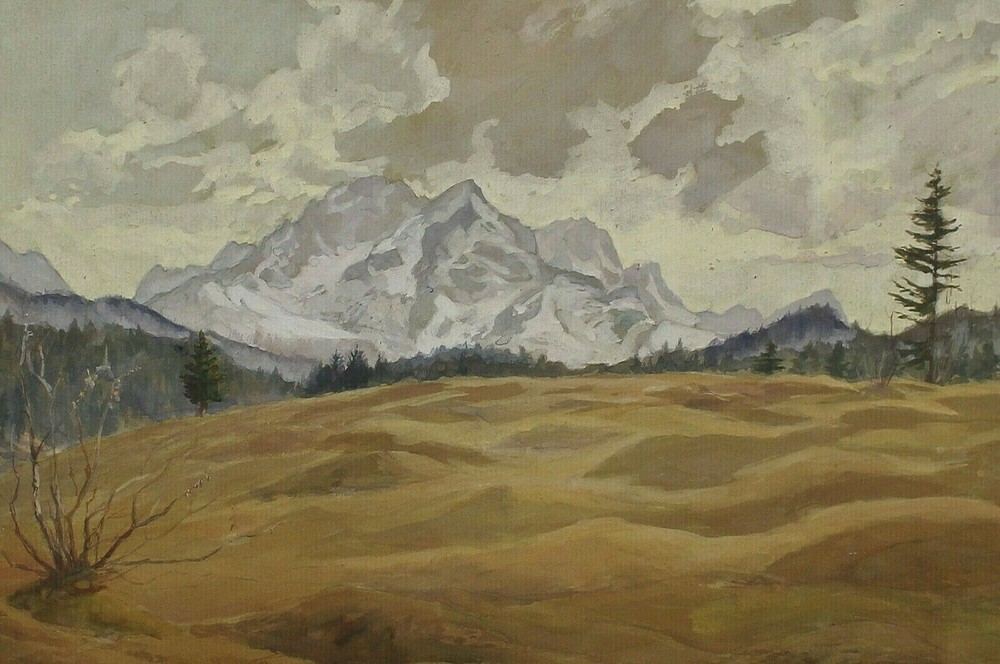 Clearance Sale: Watercolor High Mountain Landscape by E Schmidt Sophienberg-image