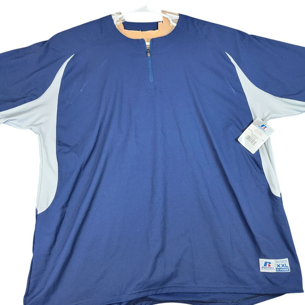 Russell Athletic XXL Navy Dri-Power Quarter Zip Training Pullover Shirt