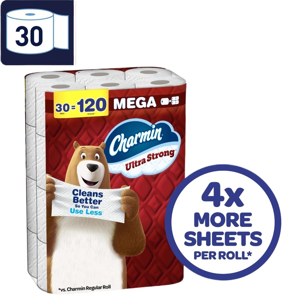 Charmin Toilet Paper Ultra Strong, 30 Mega Rolls