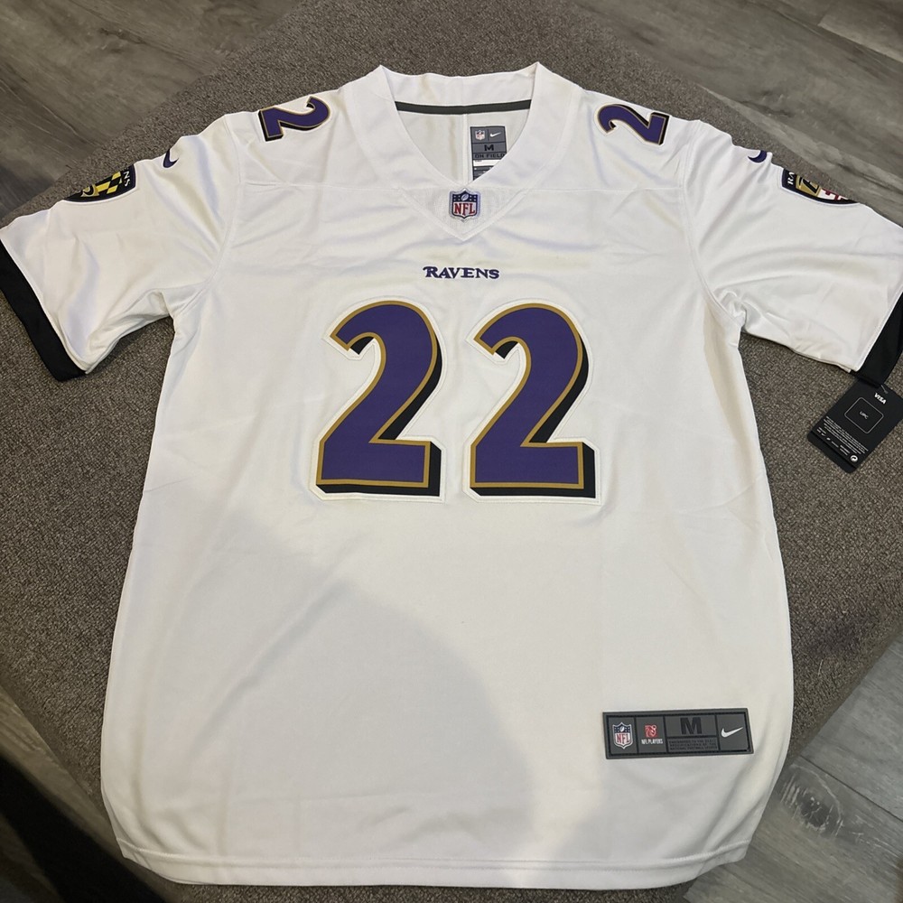 Derrick Henry #22 Baltimore Ravens Men's Game Jersey White Size Medium