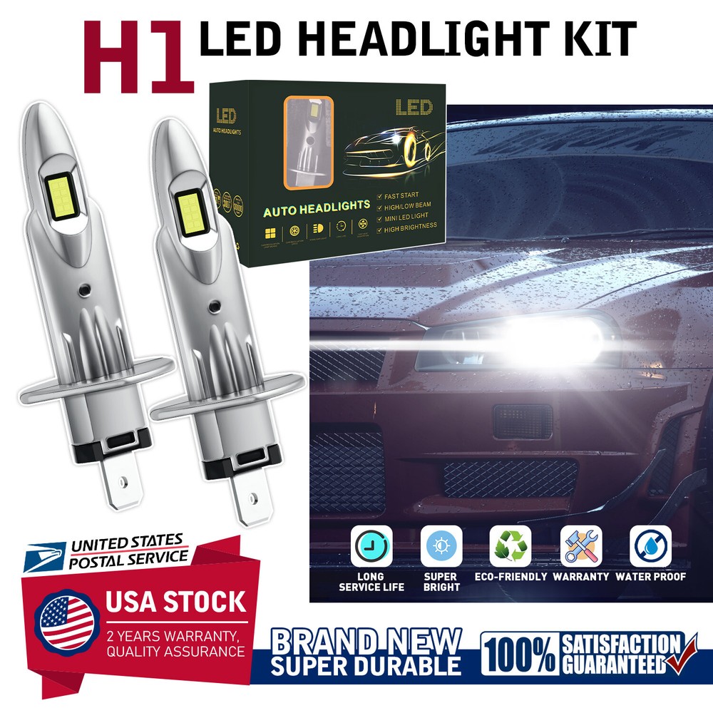 MODIGT H1 Super White 6000K LED Headlight Bulb 40W 8000LM High Beam Combo Pack of 2