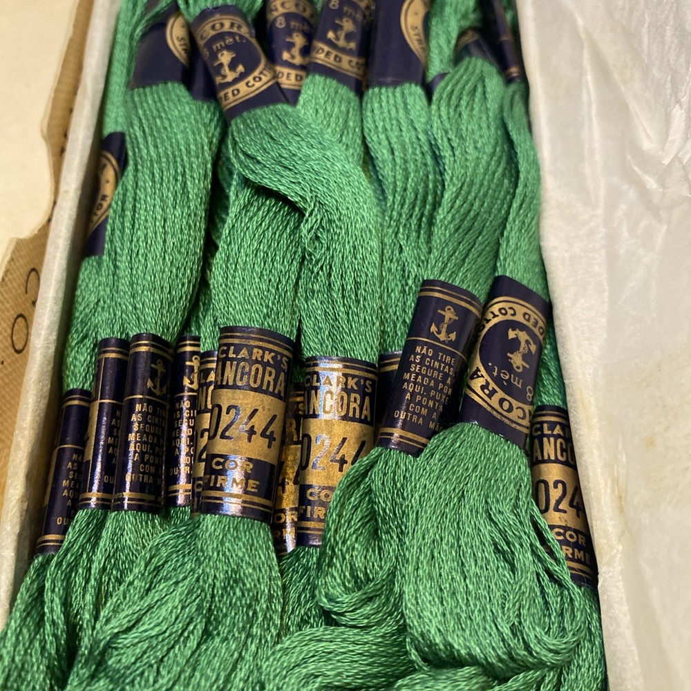 Lot of Clark's 24 Skeins 0246 Green 8 Metros Unused Embroidery Floss 6 Ply