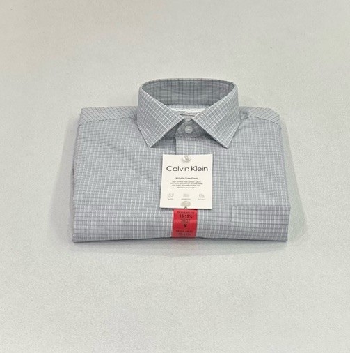 Calvin Klein Men's Wrinkle Free Dress Shirt, Blue, Size M (15-15.5, 36/37)