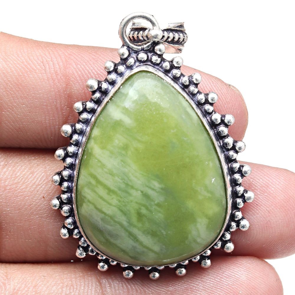 Vassolite Gemstone Handmade 925 Silver Necklace Gift for Her 2 Inch