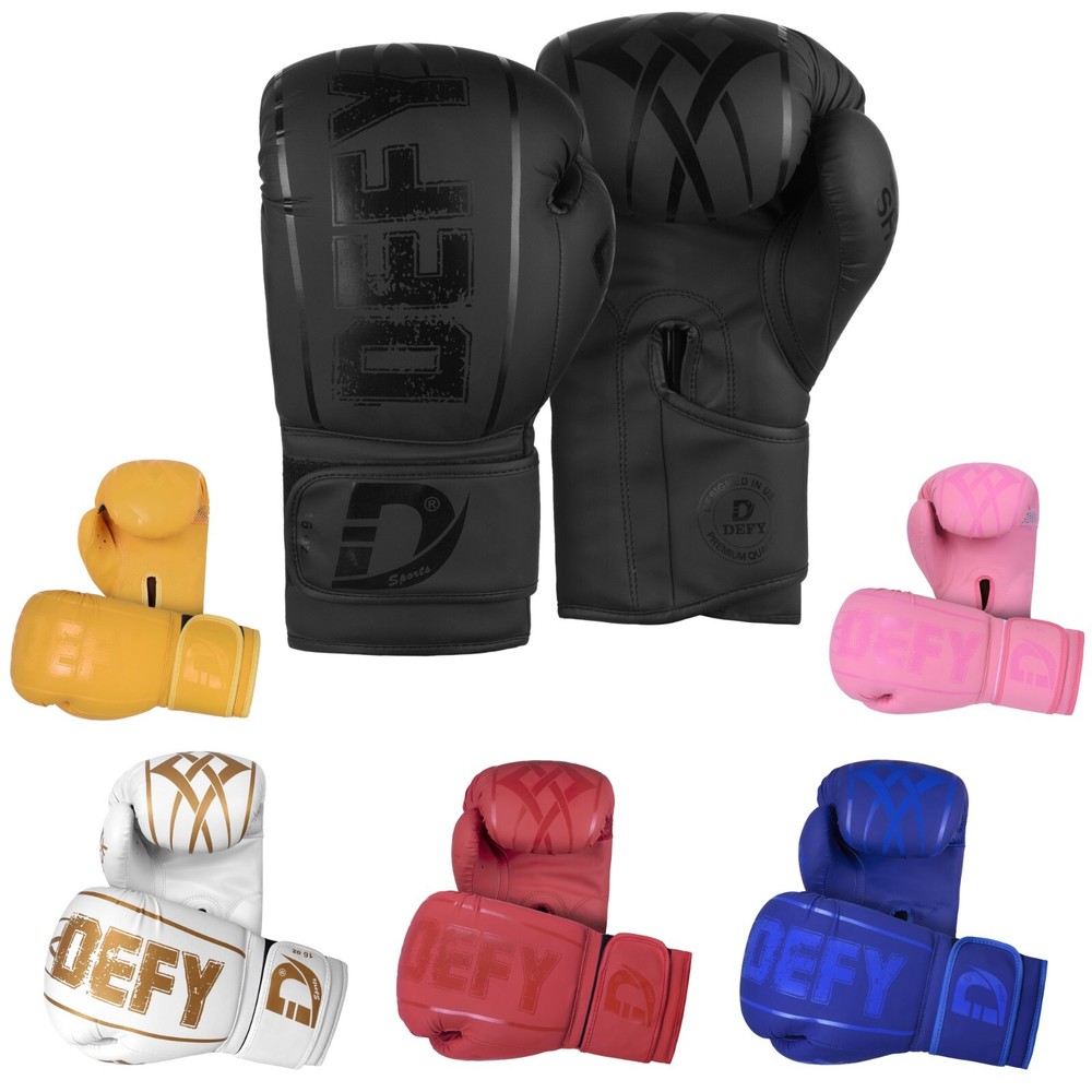 DEFY® Synthetic Leather Boxing Glove Thai Training Punching Bag Sparring Gloves