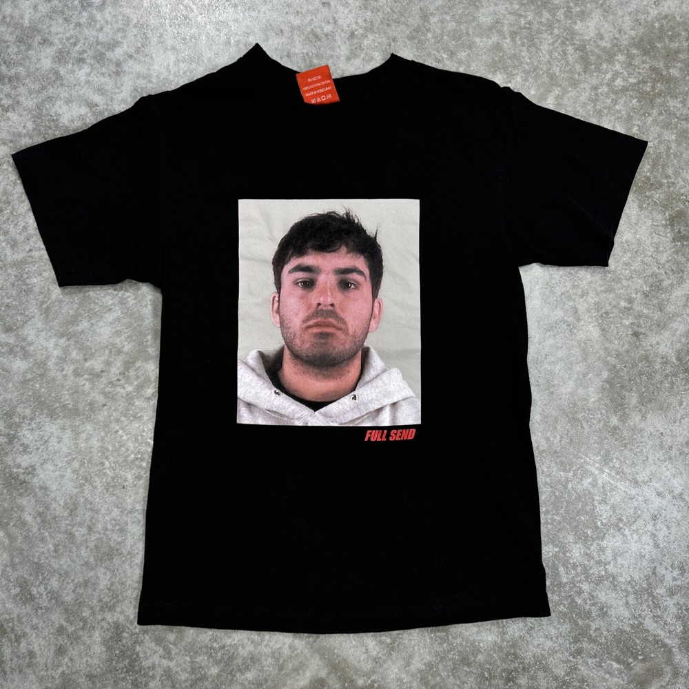 Nelk Boys Full Send Kyle Mug Shot Black Graphic T Shirt Size Men’s Small YouTube