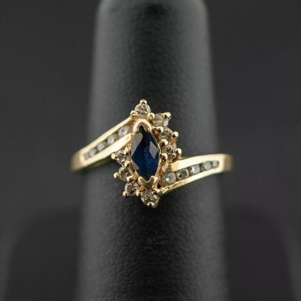 2.30Ct Marquise Cut Simulated Blue Sapphire Women's Ring 14k Yellow Gold Plated