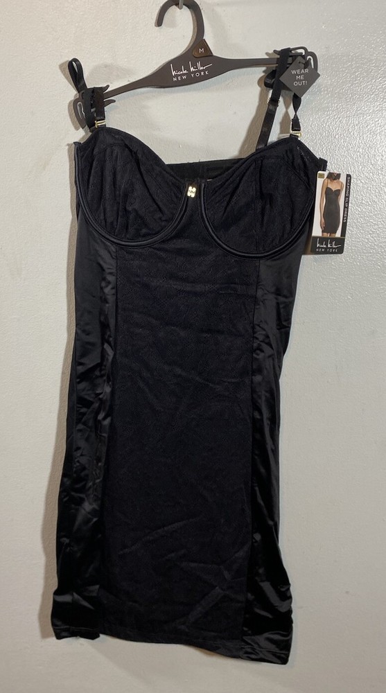 Nicole Miller New York Black Shaping Slip Dress Size Medium