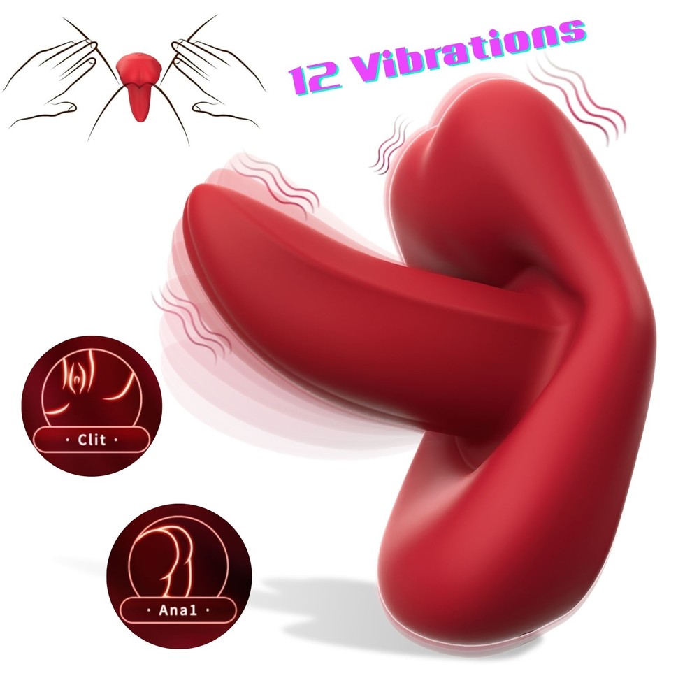 Red Clit Licking Tongue Vibrator G-Spot Oral Massager Sex Toys For Women