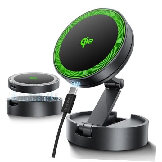 THREEKEY Qi2 Certified MagSafe Car Mount Charger,Car Wireless TZH101 Bronze