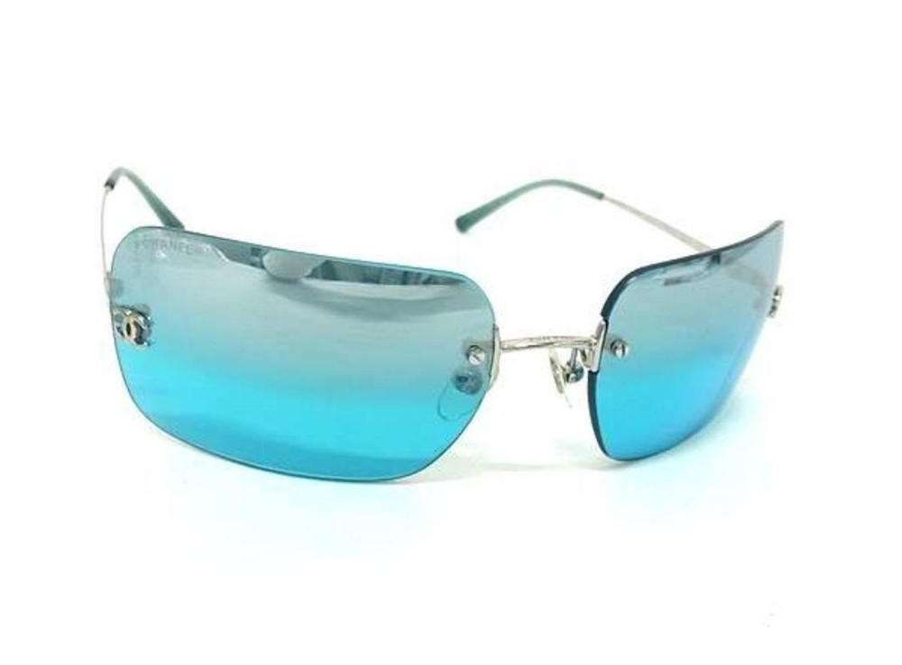 CHANEL 4017 Rimless Silver Frame Sunglasses with Coco Mark #2