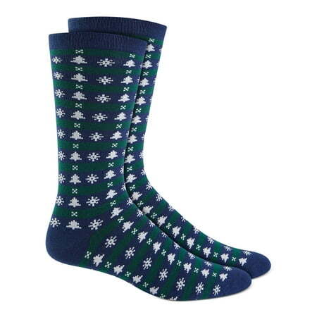 Club Room Mens Holiday Stretch Crew Socks Green Size One Size