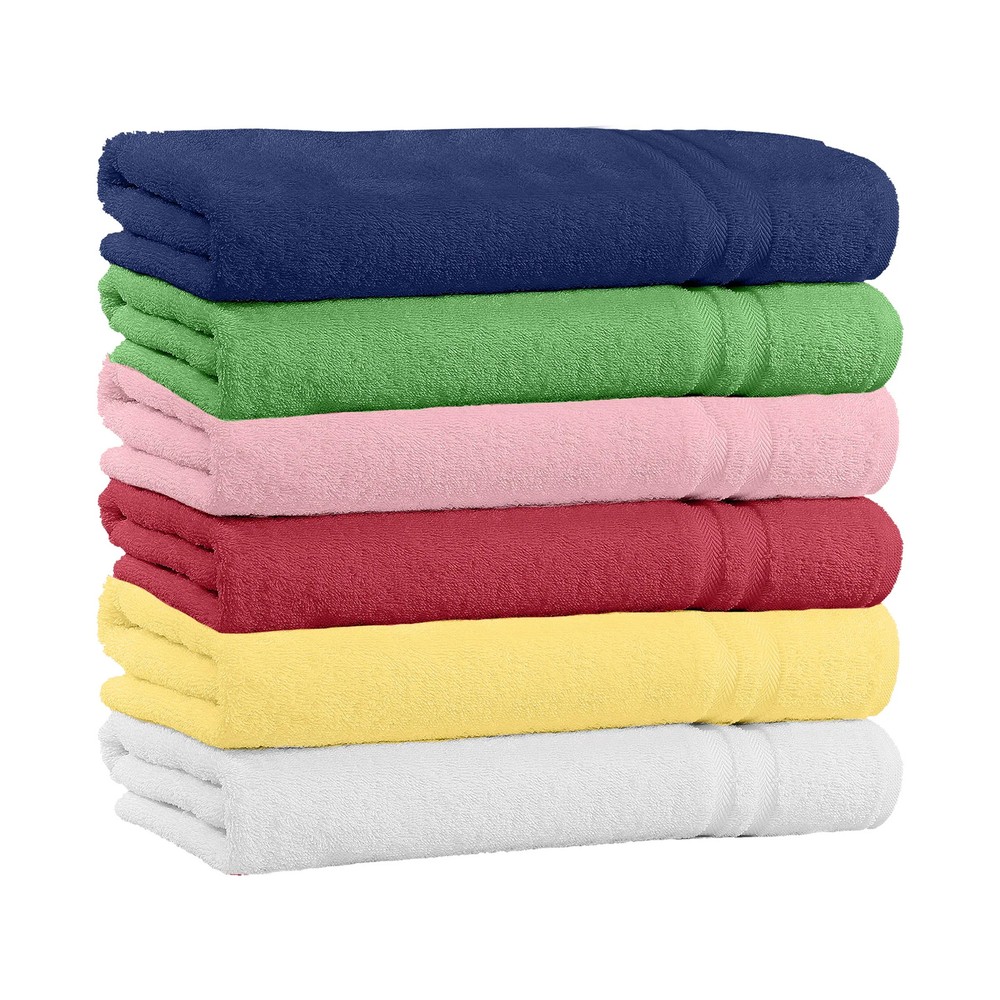 5-Pack Ultra Soft 100% Cotton Plush Bath Towels in Assorted Colors