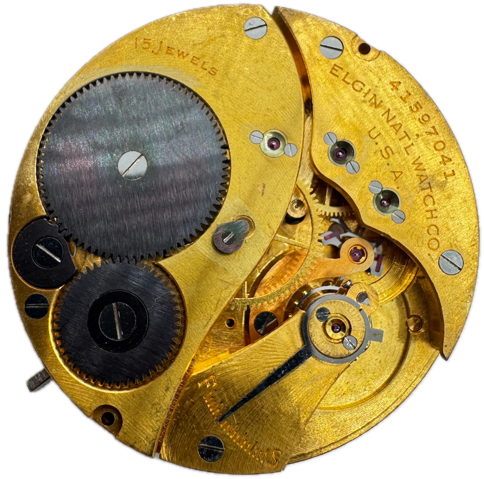 1943 Elgin Military Jitterbug 15J Vintage Pocket Watch Movement 582 #3