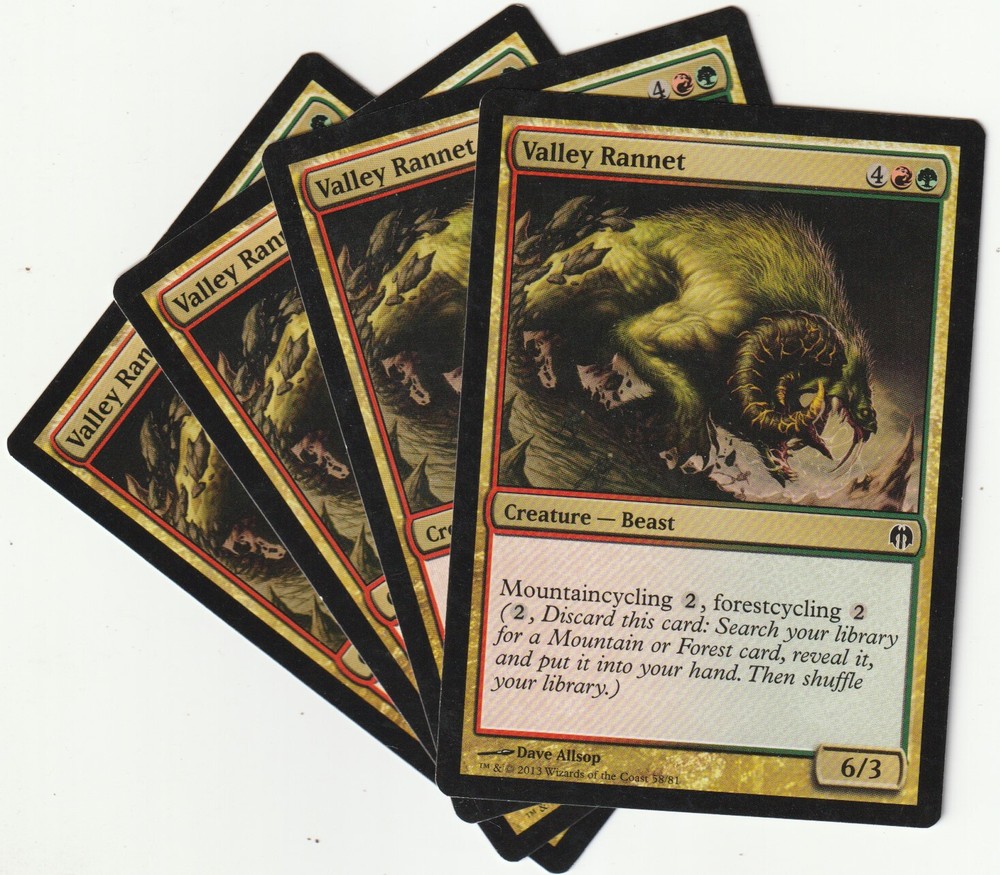 4 MTG Valley Rannet Creature Playset - NM/EX Condition DDL/EN