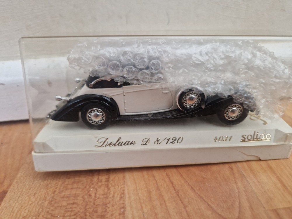 1/43 SOLIDO AGE D'OR - CLASSIC DELAGE D8/120 WHITE DIECAST CAR REF 4031