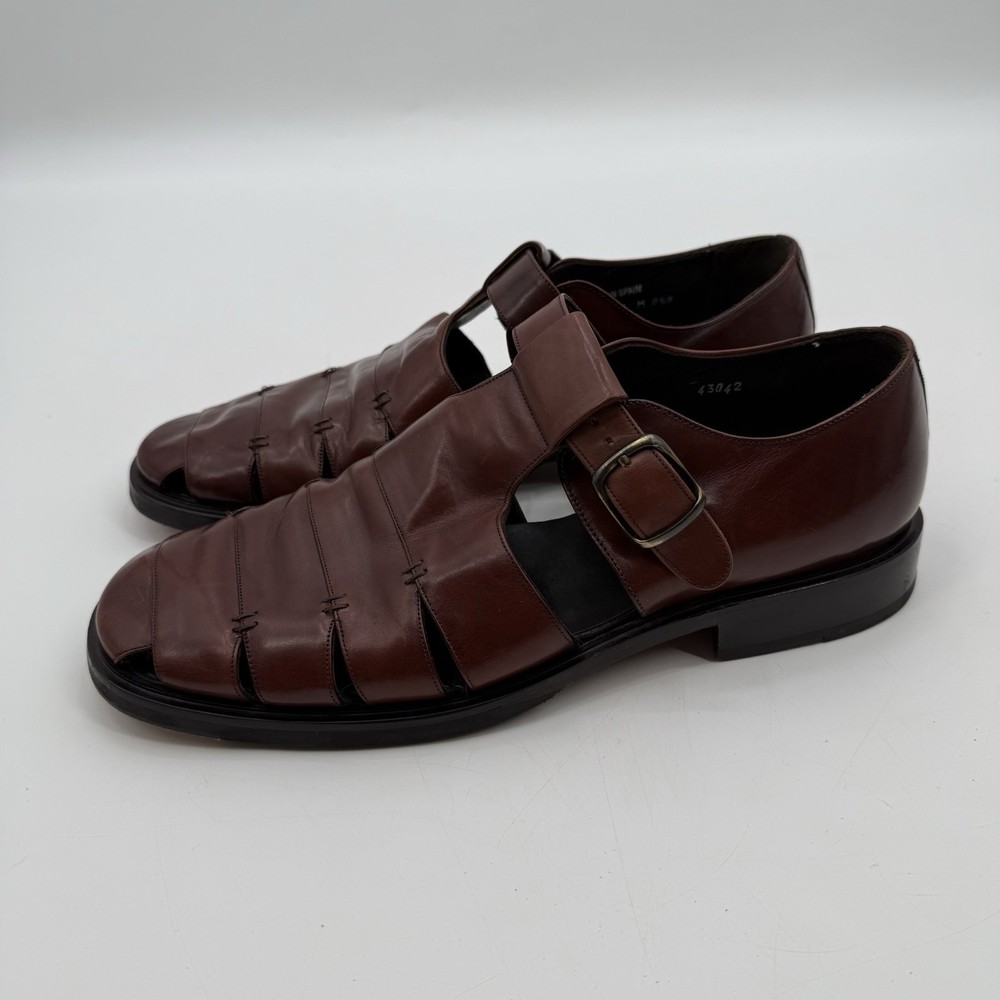 Mezlan Diablo Mens Size 12 Brown Leather Fisherman Sandals Spain Crafted Casual Shoes