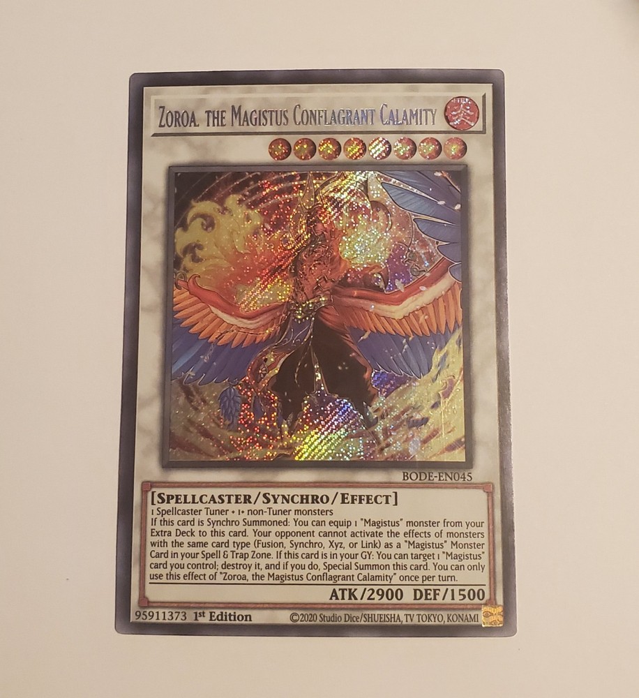 Yugioh Zoroa Magistus Conflagrant Calamity Secret Rare BODE-EN045 1st NM