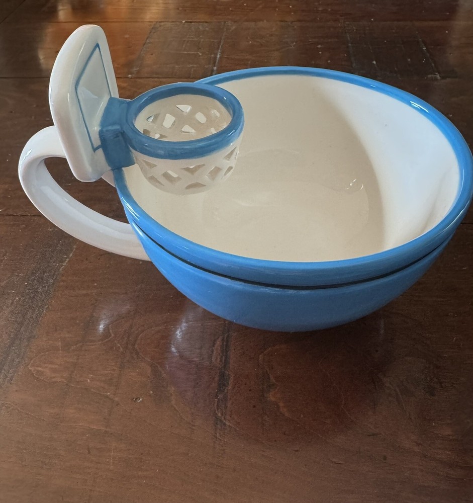MAXIS CREATIONS Basketball Hoop Soup Mug Hot Cocoa Cup 15oz Blue