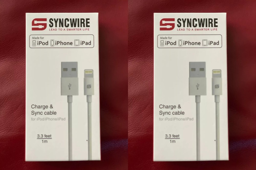 Syncwire SW-01 2-Pack MFi Certified 3.3ft Lightning Cables iPhone iPad Charging  