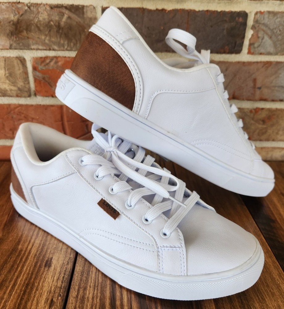 Levis Men's 9.5 Jeffrey-501-Tumbled-UL Sneakers Low Top White/Tan