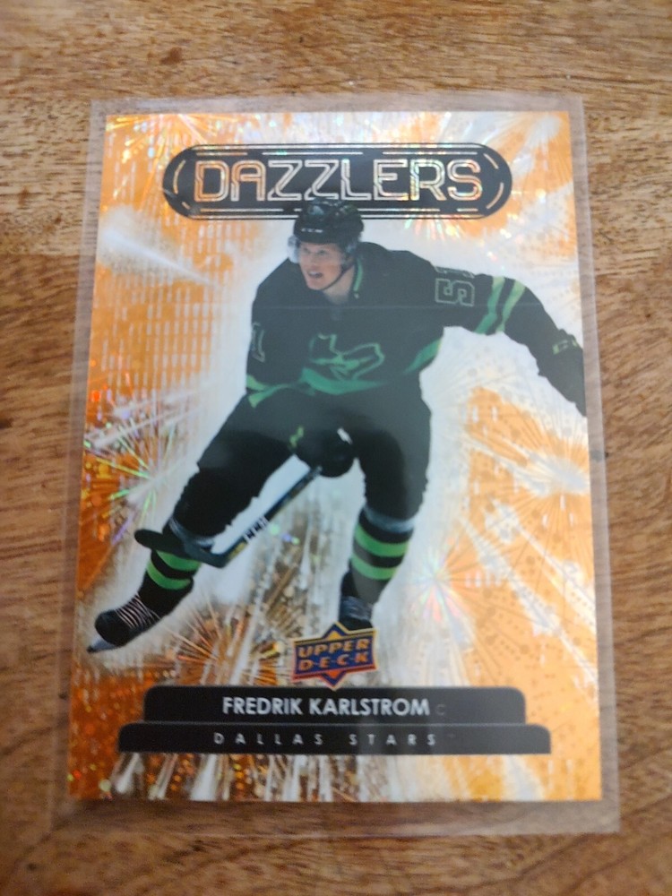 2022-23 Upper Deck Series 2 - Dazzlers Orange #DZ-58 Fredrik Karlstrom (RC)