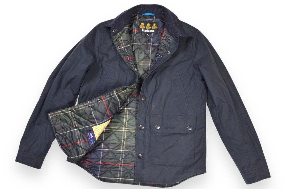 Men's Barbour Reelin Wax Jacket Blue Navy England Size S
