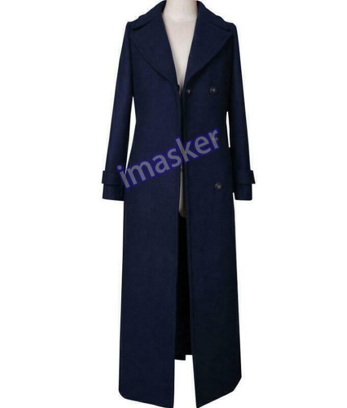 Women's Extra Long Cashmere Wool Trench Coats Slim Jackets Full Length Coat
