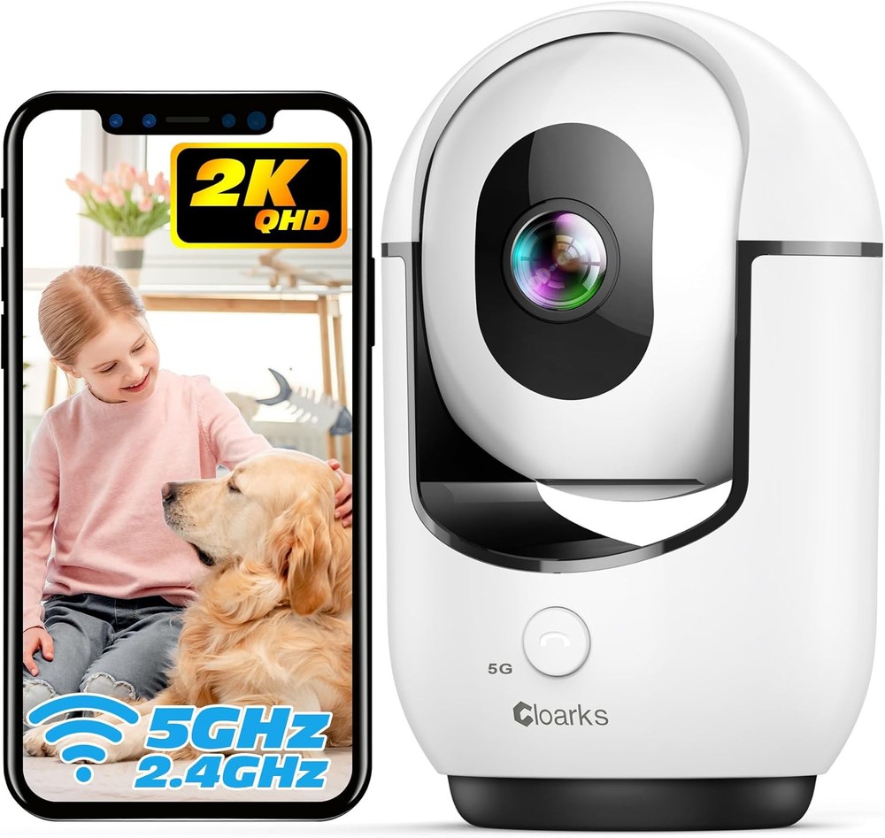 2K Indoor Camera, 5/2.4 GHz WiFi Pan/Tilt Security Camera with AI White-5G