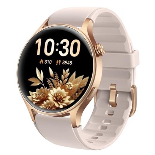 Elegant AMOLED Smart Watch for Women in Rose Gold, Sizes S/M/L