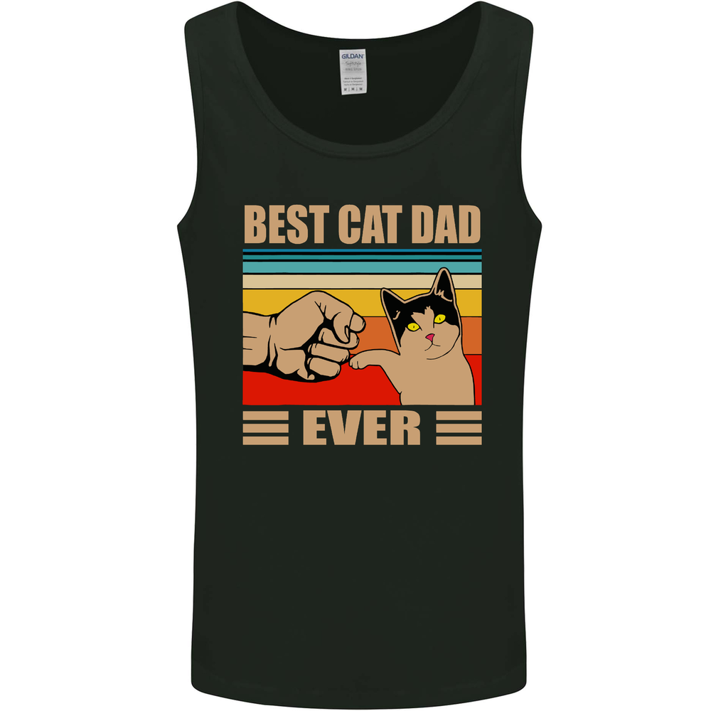 Best Cat Dad Ever Funny Fathers Day Mens Vest Tank Top