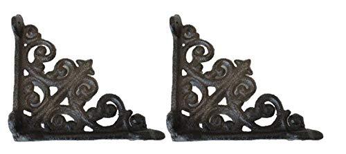2 Antique Style Shelf Brace Wall Bracket Cast Iron Brackets Small 3 7/8